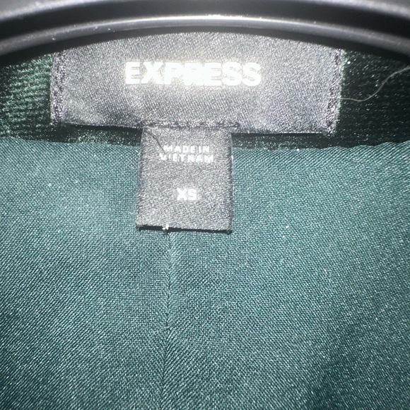 Express Velvet Double Breasted Shawl Collar Blazer Size XS Emerald Green. - Picture 6 of 10